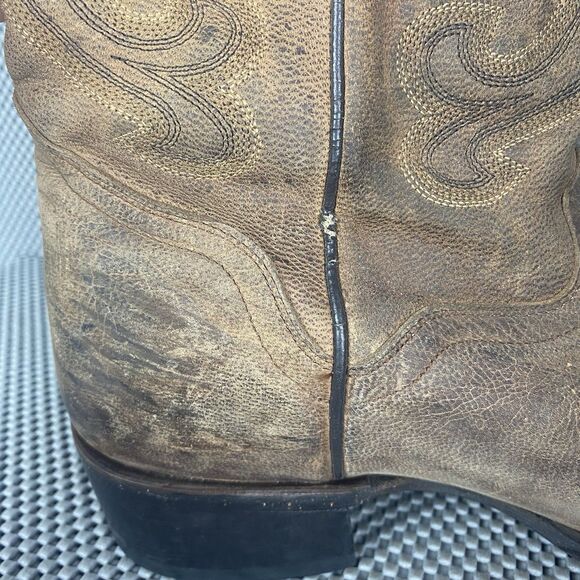 J.B Dillon Cowboy Boots Men's 10 B Brown Goat Leather Western Made In Mexico. - Picture 9 of 14